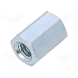 50 pcs : 126X10 - Screwed spacer sleeve, 10mm, Int.thread: M4, hexagonal, steel