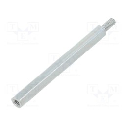 50 pcs : 2212X40 - Screwed spacer sleeve, 40mm, Int.thread: M2,5, Ext.thread: M2,5