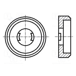 50 pcs : 1388460 - Washer, round,specialist, M6, D15mm, h4mm, polyamide, BN 5386