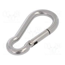 10 pcs : KAR-5-A4 - Carabiner, acid resistant steel A4, for rope, L: 50mm, 5mm