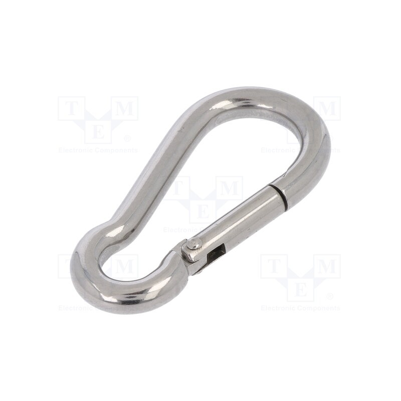 10 pcs : KAR-5-A4 - Carabiner, acid resistant steel A4, for rope, L: 50mm, 5mm