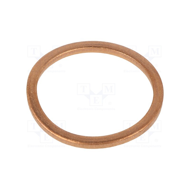 10 pcs : DIN 7603-CU-24-29-A - Gasket, copper, Thk: 2mm, Øint: 24mm, Øout: 29mm, DIN 7603
