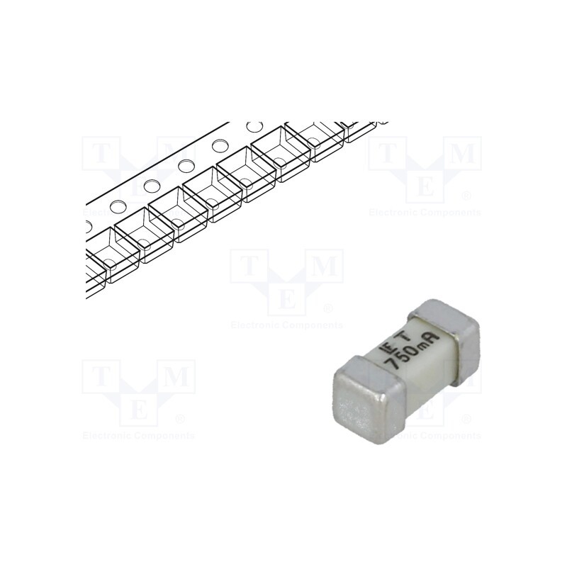 10 pcs : 0454.750MR - Fuse: fuse, time-lag, 750mA, 125VAC, 125V, 125VDC, SMD, ceramic, 454