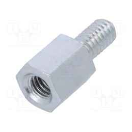 50 pcs : 226X08 - Screwed spacer sleeve, 8mm, Int.thread: M4, Ext.thread: M4, steel