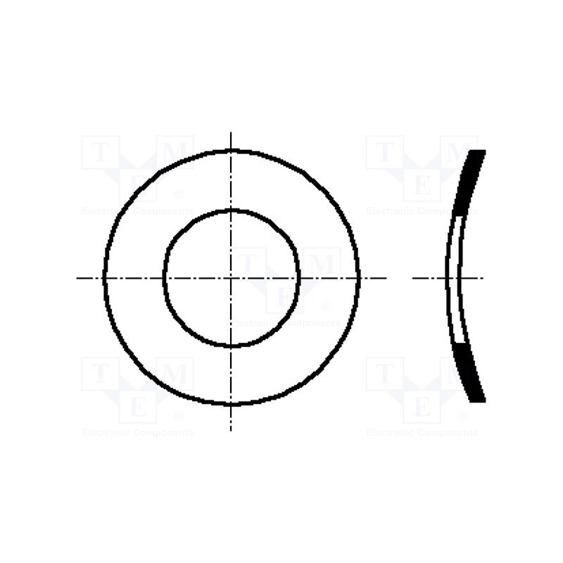 500 pcs : 1280430 - Washer, spring,split, M2,5, D5.5mm, h0.55mm, spring steel