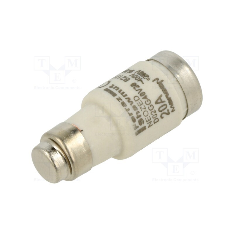 10 pcs : D02GG40V20 - Fuse: fuse, gG, 20A, 400VAC, 250VDC, industrial, D02