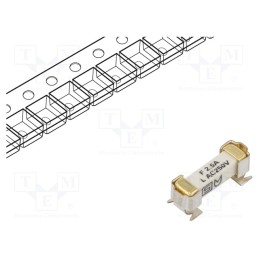 10 pcs : 3404.2470.11 - Fuse: fuse, time-lag, 2.5A, 250VAC, 125VDC, SMD, ceramic, 4.2x11.1mm