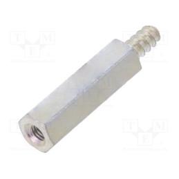 50 pcs : 225ST3.5X20 - Screwed spacer sleeve, 20mm, Int.thread: M3, Ext.thread: ST3,5