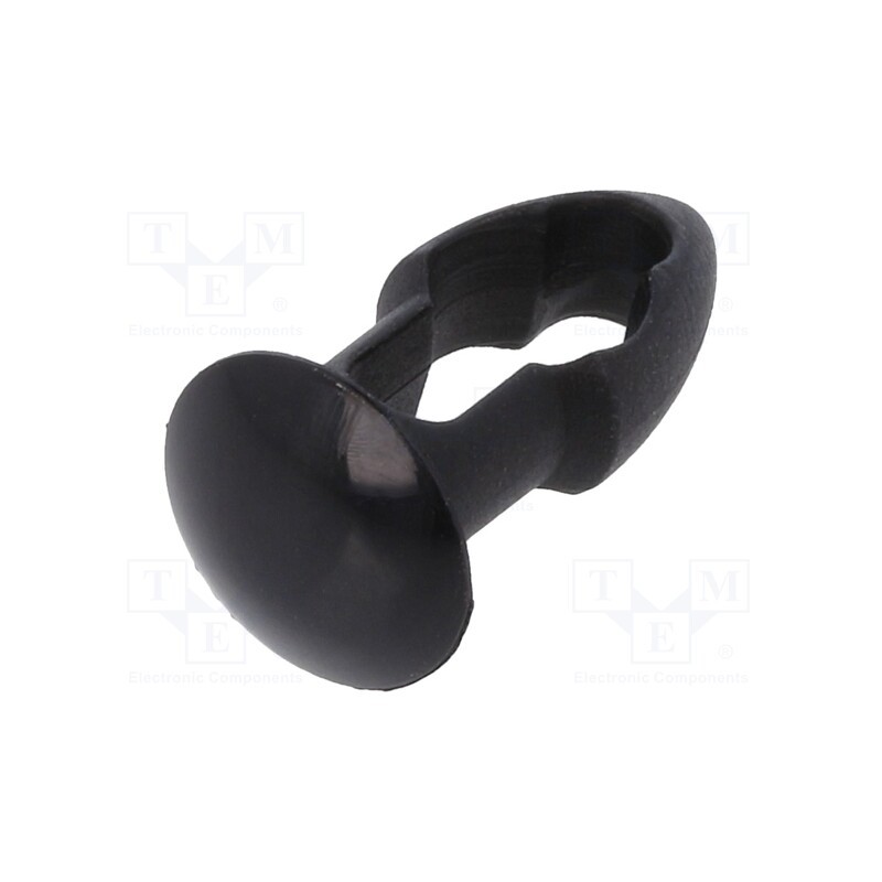 50 pcs : 3333 - Rivet, polyamide, Rivet diam: 5.6mm, L.rivet: 6.4mm, black, UL94V-2