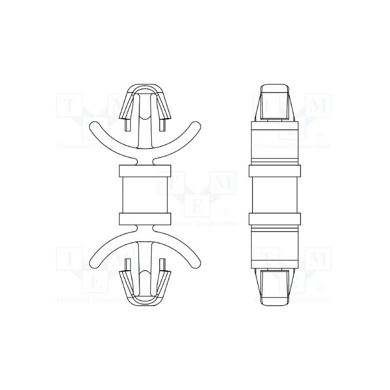 50 pcs : 8GG01V42723 - PCB distance, polyamide 66, L: 22.2mm, latch/latch, natural