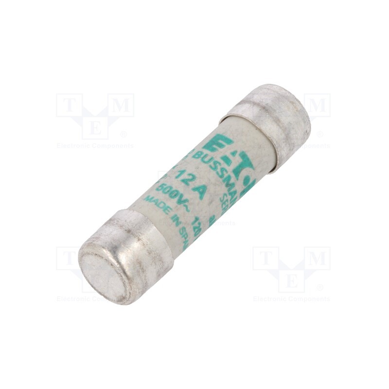 10 pcs : C10M12 - Fuse: fuse, aM, 12A, 500VAC, ceramic,cylindrical,industrial