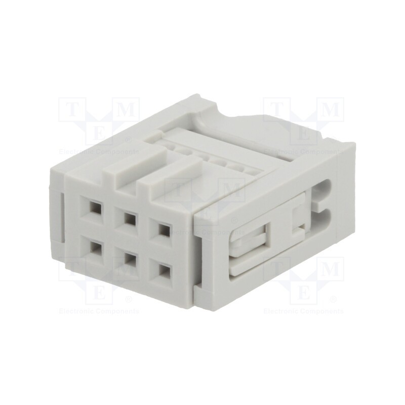 10 pcs : 71600-006LF - Plug, IDC, female, PIN: 6, with cable clamp, IDC, for ribbon cable