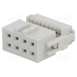 10 pcs : 71600-008LF - Plug, IDC, female, PIN: 8, with cable clamp, IDC, for ribbon cable