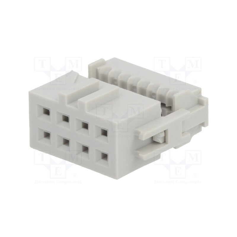 10 pcs : 71600-008LF - Plug, IDC, female, PIN: 8, with cable clamp, IDC, for ribbon cable
