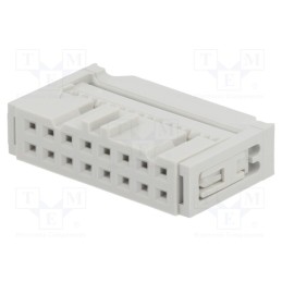 10 pcs : 71600-016LF - Plug, IDC, female, PIN: 16, with cable clamp, IDC, for ribbon cable