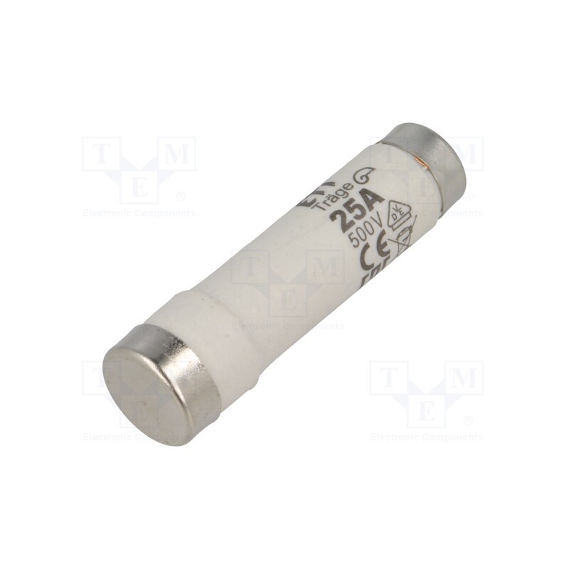 10 pcs : 2311407 - Fuse: fuse, gG, 25A, 500VAC, 500VDC, ceramic, DI, D