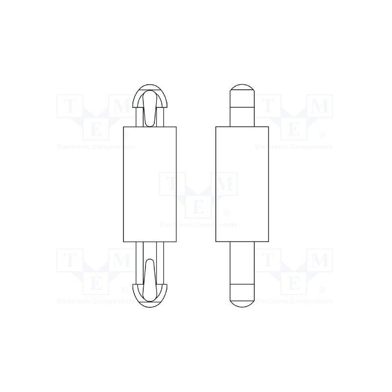 50 pcs : 8G806V40125 - PCB distance, polyamide 66, L: 22mm, latch/latch, natural, UL94V-2