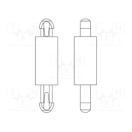 50 pcs : 8G806V40123 - PCB distance, polyamide 66, L: 20mm, latch/latch, natural, UL94V-2