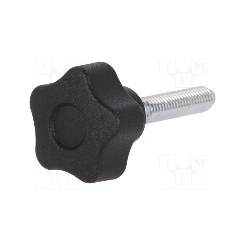10 pcs : VCT.25 P-M6X30-C9 - Knob, Ø: 25mm, Ext.thread: M6, 30mm, H: 19mm, technopolymer PA