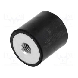 10 pcs : DVA.3-20-20-M6-55 - Vibration damper, M6, Ø: 20mm, rubber, L: 20mm, H: 6mm, 267N, 53N/mm