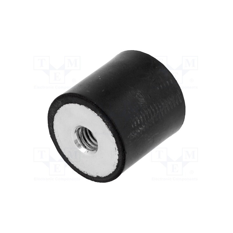 10 pcs : DVA.3-20-20-M6-55 - Vibration damper, M6, Ø: 20mm, rubber, L: 20mm, H: 6mm, 267N, 53N/mm
