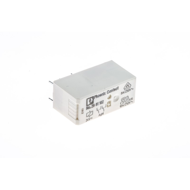1 pcs - Phoenix Contact PCB Mount Power Relay, 24V dc Coil, 8A Switching Current, DPDT