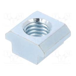 10 pcs : 96358 - Nut, for profiles, Width of the groove: 10mm, steel, zinc, T-slot