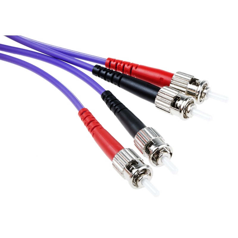 1 pcs - RS PRO SC to LC Duplex Multi Mode OM3 Fibre Optic Cable, 50/125μm, Purple, 3m