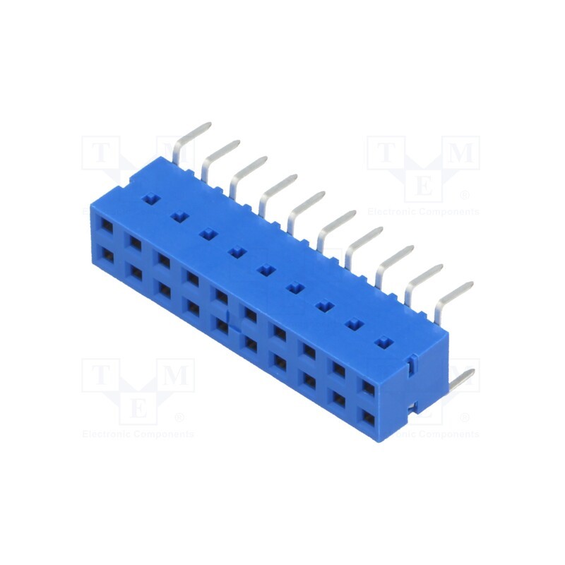 10 pcs : 71991-810LF - Socket, PCB to PCB, female, Dubox®, 2.54mm, PIN: 20, THT, 2A, blue