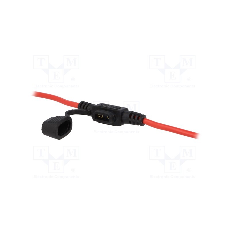 10 pcs : R3-43A - Fuse holder, 11.9mm, 30A, on cable, Leads: cables, Contacts: brass
