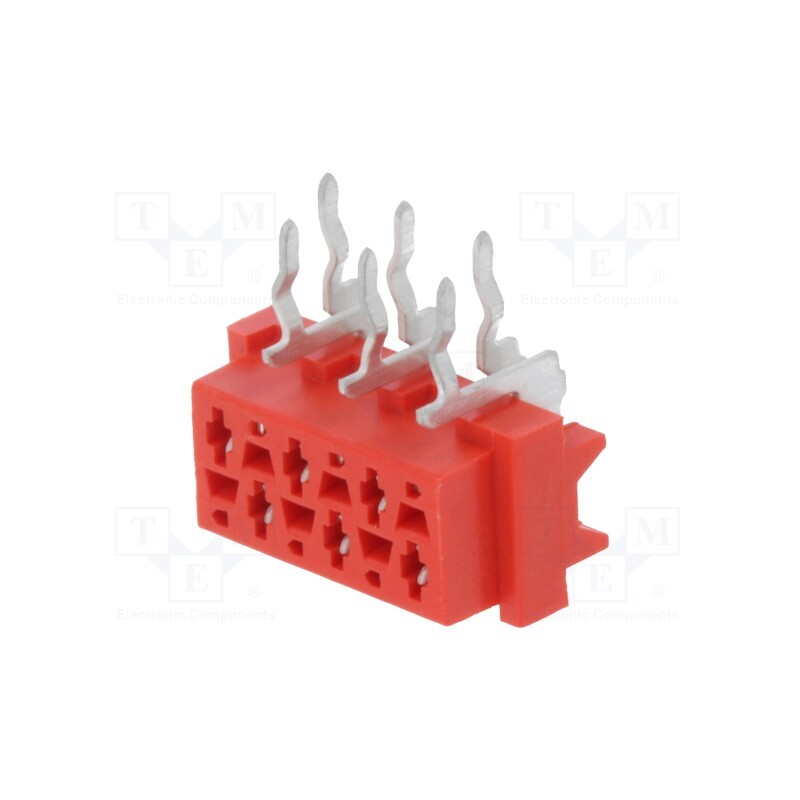 10 pcs : 7-215460-6 - Micro-MaTch, socket, female, PIN: 6, THT, on PCBs, Layout: 2x3