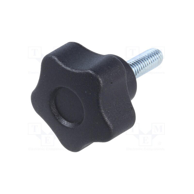 10 pcs : VCT.25 P-M5X16 - Knob, Ø: 25mm, Ext.thread: M5, 16mm, H: 19mm, technopolymer PA