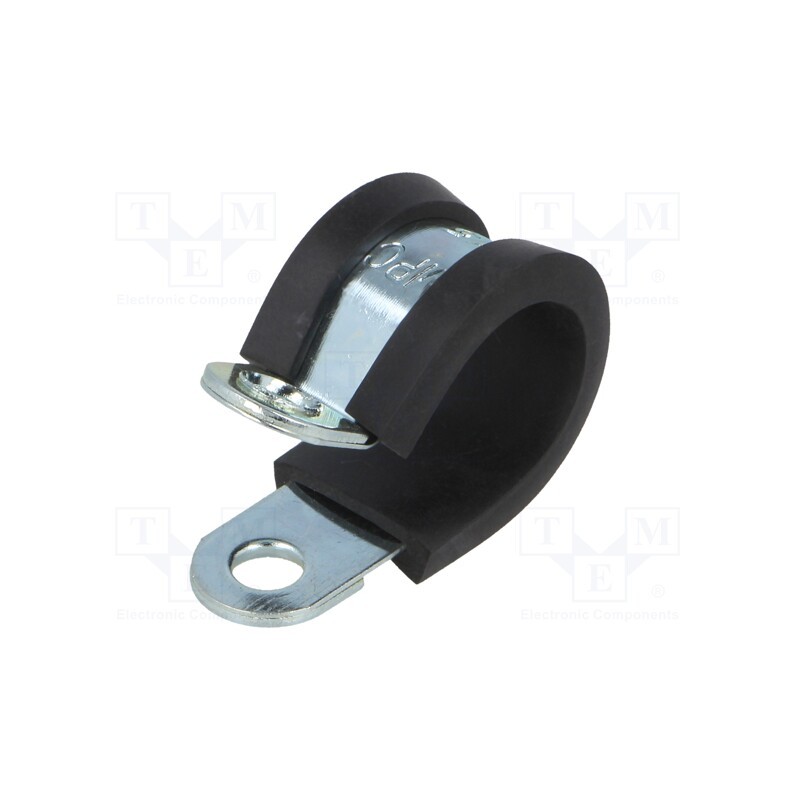 10 pcs : LKD11512 - Fixing clamp, ØBundle : 15mm, W: 12mm, steel, Cover material: EPDM