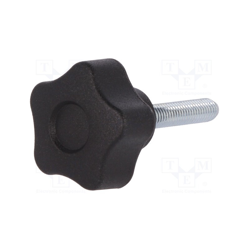 10 pcs : VCT.25 P-M5X25-C9 - Knob, Ø: 25mm, Ext.thread: M5, 25mm, H: 19mm, technopolymer PA