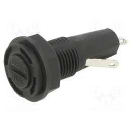 10 pcs : BK2-HTC-607M - Fuse holder with cover, cylindrical fuses, 5mm, 10A, on panel