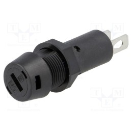 10 pcs : 3101.001 - Fuse holder, cylindrical fuses, 5x20mm, 10A, on panel, black, FPG1