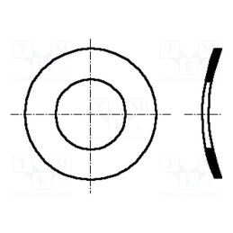 500 pcs : 1280465 - Washer, spring,split, M4, D8mm, h0.8mm, spring steel, DIN 137A