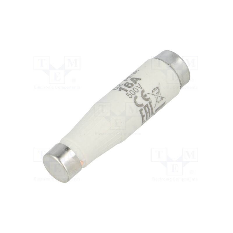 10 pcs : 2311105 - Fuse: fuse, quick blow, 16A, 500VAC, 500VDC, ceramic, DI, D