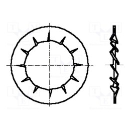 500 pcs : 1278797 - Washer, conical, M4, D8mm, h1.85mm, spring steel, DIN 6798V