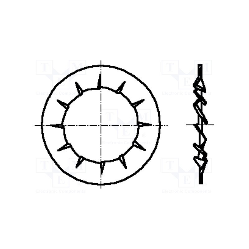 500 pcs : 1278797 - Washer, conical, M4, D8mm, h1.85mm, spring steel, DIN 6798V