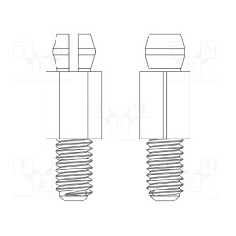 50 pcs : 8G506V42624 - PCB distance, polyamide 66, L: 12.7mm, screwed rod,snap fastener