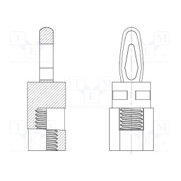50 pcs : 8G519V42421 - PCB distance, polyamide 66, L: 9.5mm, screwed fole,snap fastener