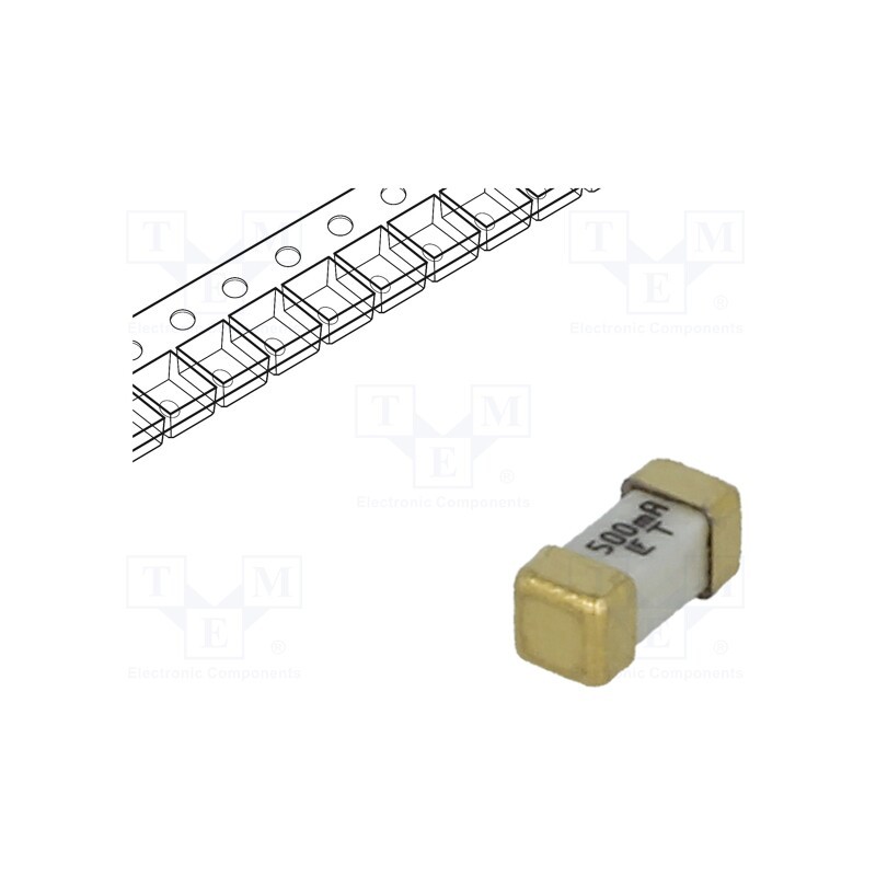 10 pcs : 0449.500MR - Fuse: fuse, time-lag, 500mA, 125VAC, 125V, 125VDC, SMD, ceramic, 449