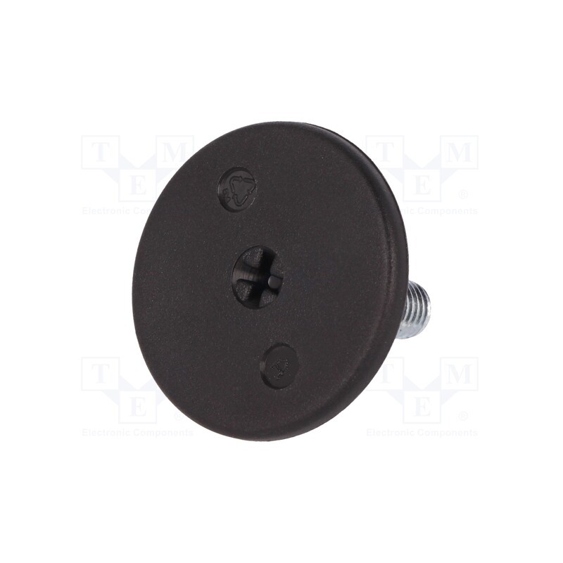 10 pcs : LX.40-SW17-M8X22-S - Foot, rigid,with screwdriver slot,with lever, Base dia: 40mm, M8