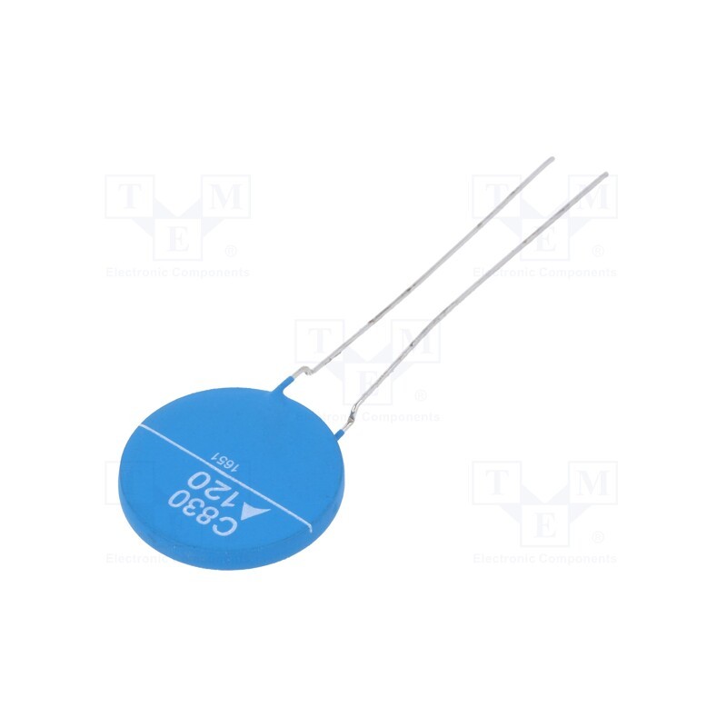 10 pcs : B59830C0120A070 - Fuse: PTC thermistor, 460mA, 230V, ceramic, 5mm, Ø0.6x35mm, Thk: 5mm