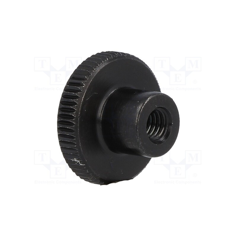10 pcs : DIN 466-M4 - Knob, Ø: 16mm, Int.thread: M4, H: 9.5mm, steel, DIN 466, knurled