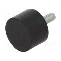 10 pcs : DVA.4-25-17-M6-18-40 - Vibroisolation foot, Ø: 25mm, H: 17mm, Shore hardness: 40±5, 282N