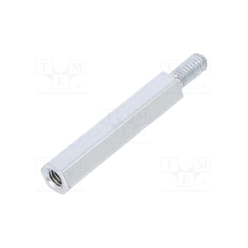 50 pcs : 2212X20 - Screwed spacer sleeve, 20mm, Int.thread: M2,5, Ext.thread: M2,5