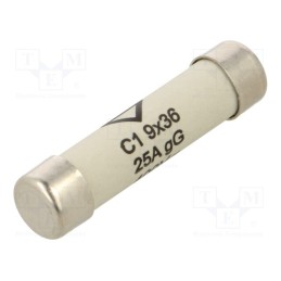 10 pcs : L936C1-25 - Fuse: fuse, gG, 25A, 400VAC, cylindrical,industrial, 9x36mm