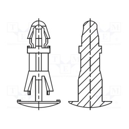 50 pcs : 8G820V41827 - Assembly stud, polyamide 66, L: 12mm, latch/latch, natural